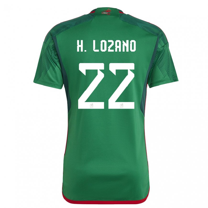 Kandiny Miesten Meksikon Hirving Lozano #22 Vihreä Kotipaita 22-24 Lyhythihainen Paita T-paita