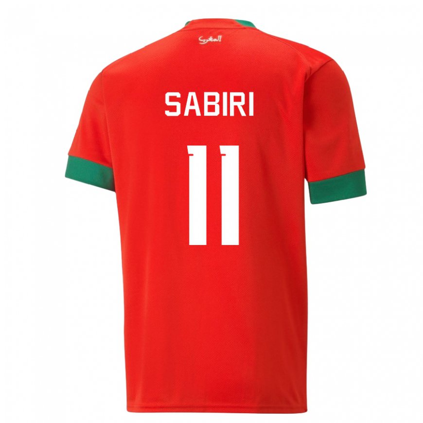 Kandiny Miesten Marokon Abdelhamid Sabiri #11 Punainen Kotipaita 22-24 Lyhythihainen Paita T-paita