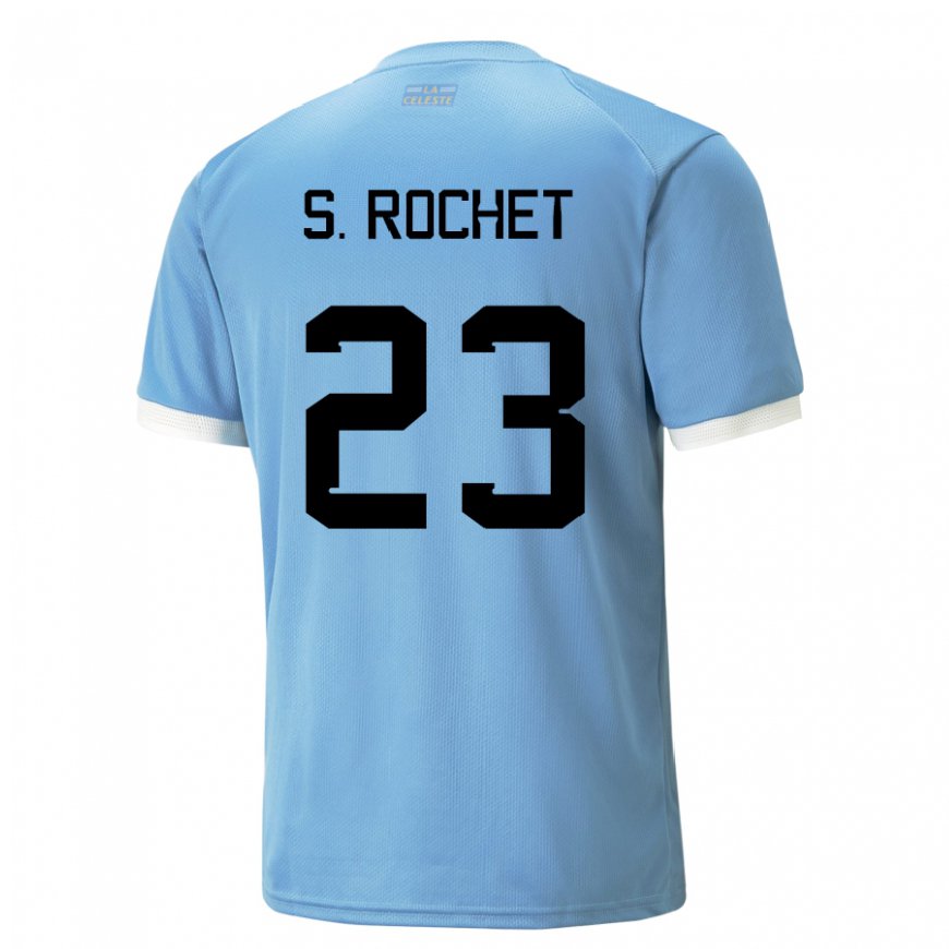 Kandiny Miesten Uruguayn Sergio Rochet #23 Sininen Kotipaita 22-24 Lyhythihainen Paita T-paita