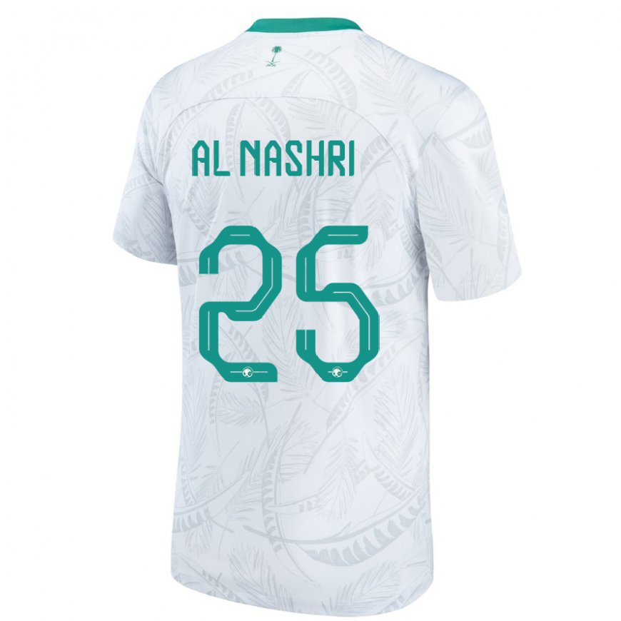 Kandiny Miesten Saudi-arabian Awad Al Nashri #25 Valkoinen Kotipaita 22-24 Lyhythihainen Paita T-paita