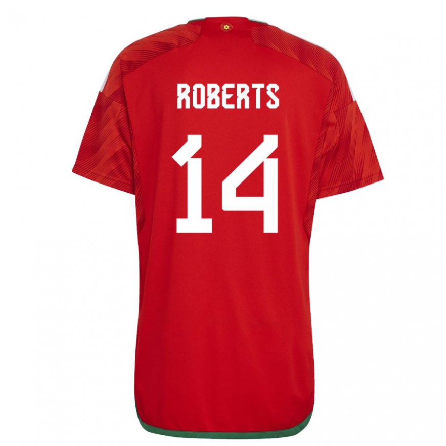 Kandiny Miesten Walesin Connor Roberts #14 Punainen Kotipaita 22-24 Lyhythihainen Paita T-paita