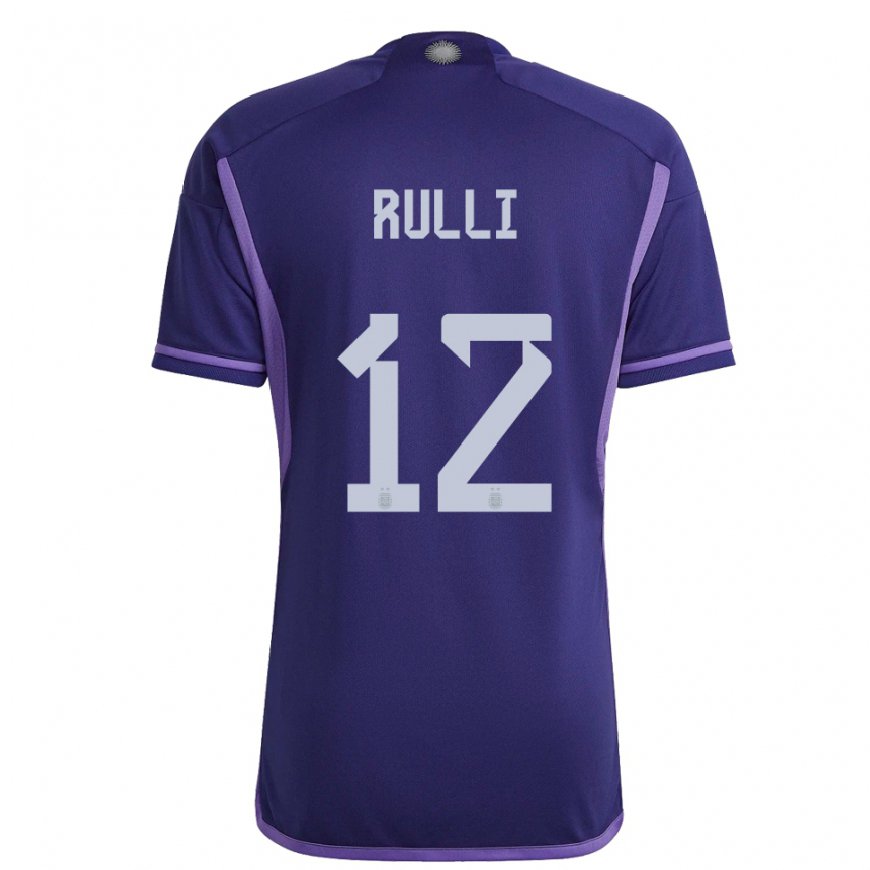 Kandiny Miesten Argentiinan Geronimo Rulli #12 Violetti Vieraspaita 22-24 Lyhythihainen Paita T-paita