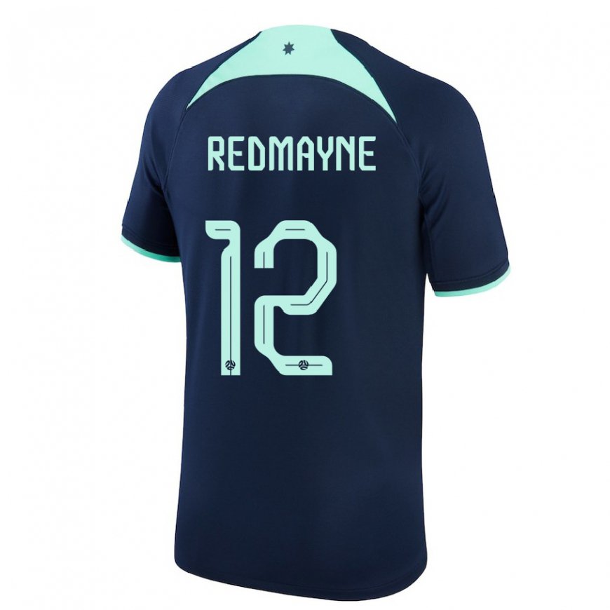 Kandiny Miesten Australian Andrew Redmayne #12 Tummansininen Vieraspaita 22-24 Lyhythihainen Paita T-paita