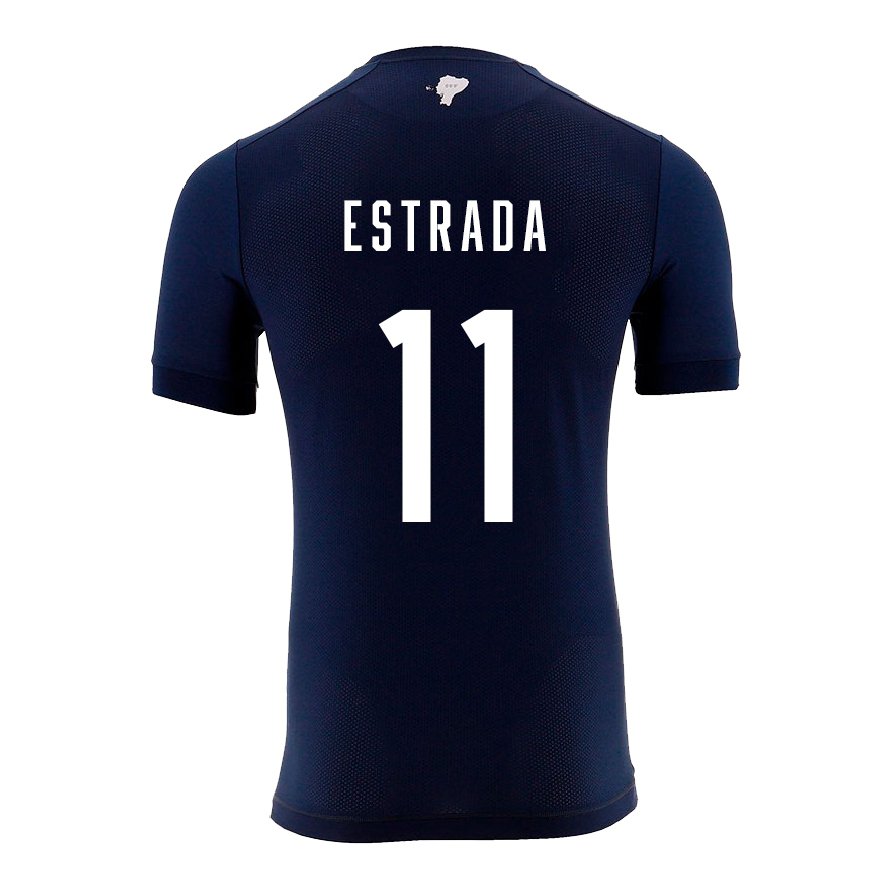 Kandiny Miesten Ecuadorin Michael Estrada #11 Laivastonsininen Vieraspaita 22-24 Lyhythihainen Paita T-paita