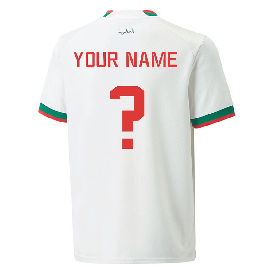 Kandiny Miesten Marokon Nimesi #0 Valkoinen Vieraspaita 22-24 Lyhythihainen Paita T-paita