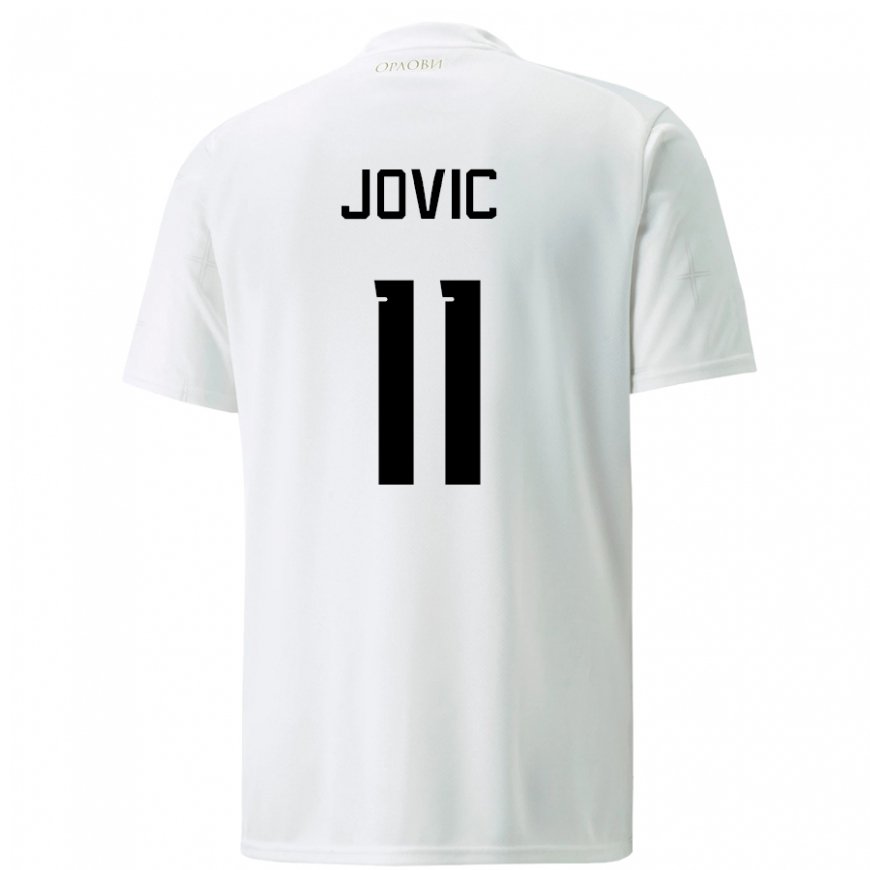 Kandiny Miesten Serbian Luka Jovic #11 Valkoinen Vieraspaita 22-24 Lyhythihainen Paita T-paita