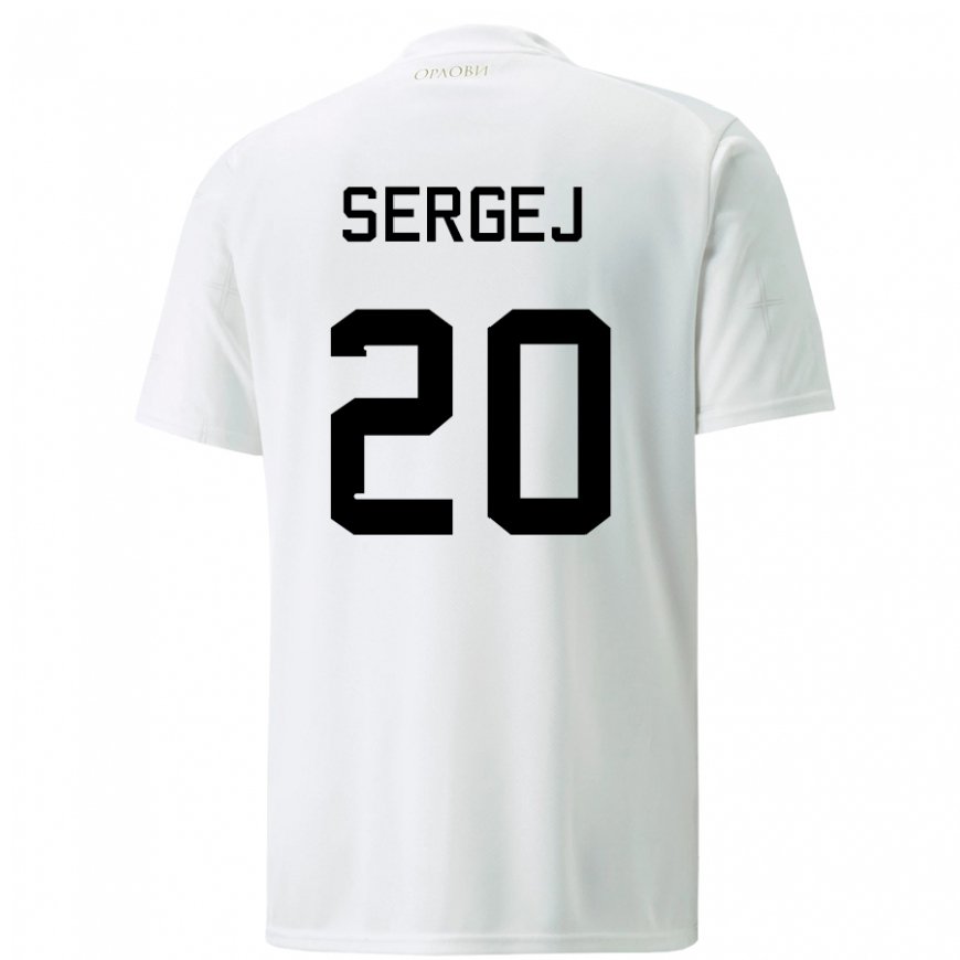 Kandiny Miesten Serbian Sergej Milinkovic-savic #20 Valkoinen Vieraspaita 22-24 Lyhythihainen Paita T-paita