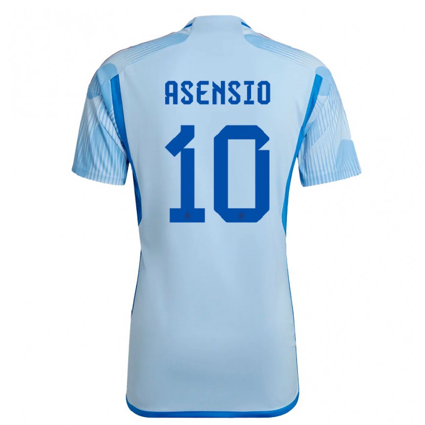 Kandiny Miesten Espanjan Marco Asensio #10 Taivaansininen Vieraspaita 22-24 Lyhythihainen Paita T-paita
