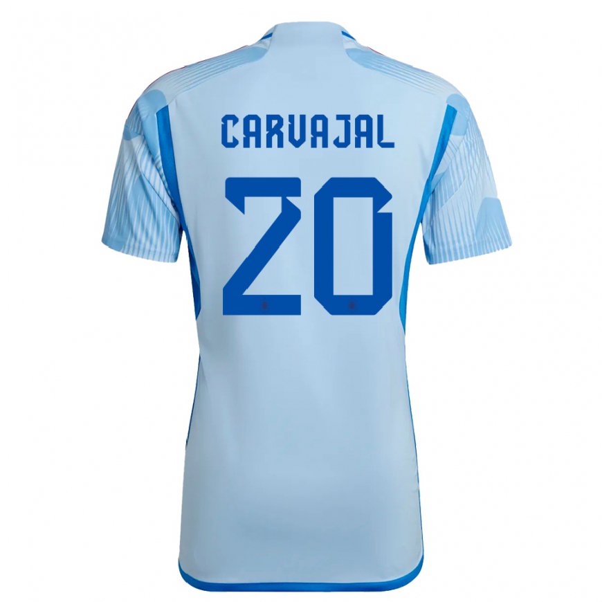 Kandiny Miesten Espanjan Daniel Carvajal #20 Taivaansininen Vieraspaita 22-24 Lyhythihainen Paita T-paita