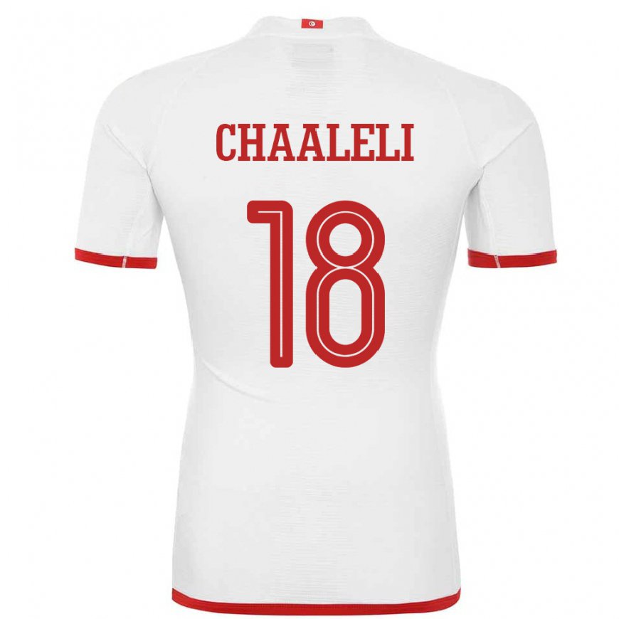 Kandiny Miesten Tunisian Ghaliene Chaaleli #18 Valkoinen Vieraspaita 22-24 Lyhythihainen Paita T-paita