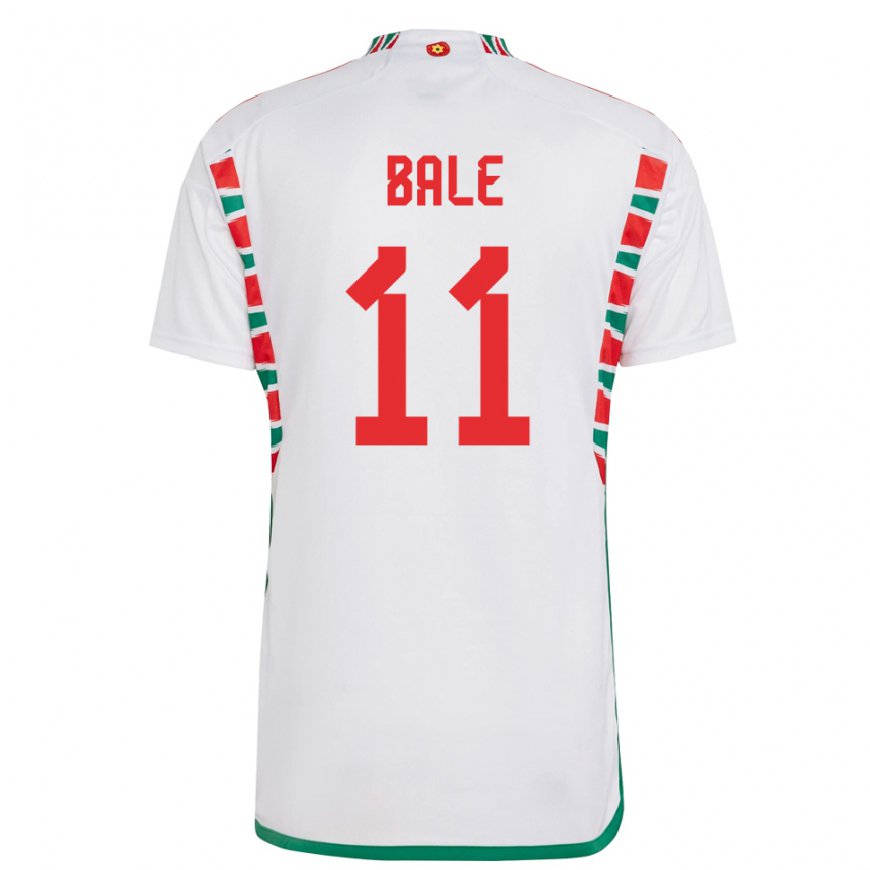 Kandiny Miesten Walesin Gareth Bale #11 Valkoinen Vieraspaita 22-24 Lyhythihainen Paita T-paita