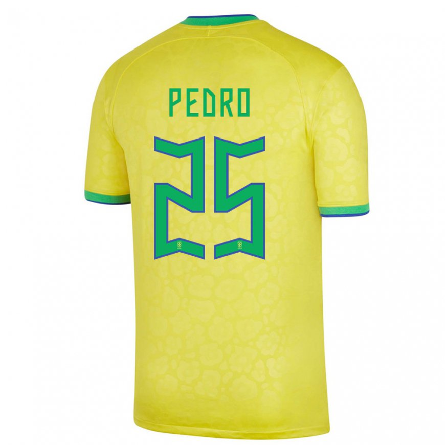 Kandiny Naisten Brasilian Pedro #25 Keltainen Kotipaita 22-24 Lyhythihainen Paita T-paita
