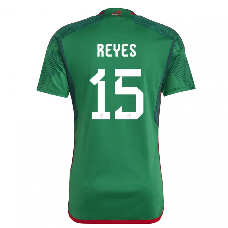 Kandiny Naisten Meksikon Israel Reyes #15 Vihreä Kotipaita 22-24 Lyhythihainen Paita T-paita