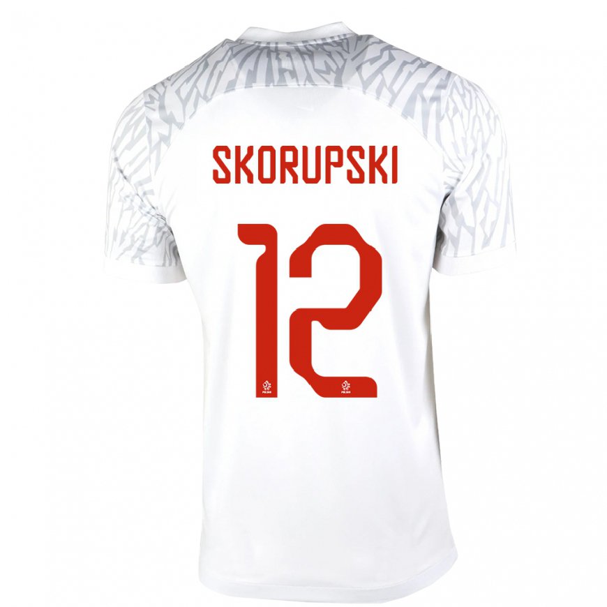 Kandiny Naisten Puolan Lukasz Skorupski #12 Valkoinen Kotipaita 22-24 Lyhythihainen Paita T-paita