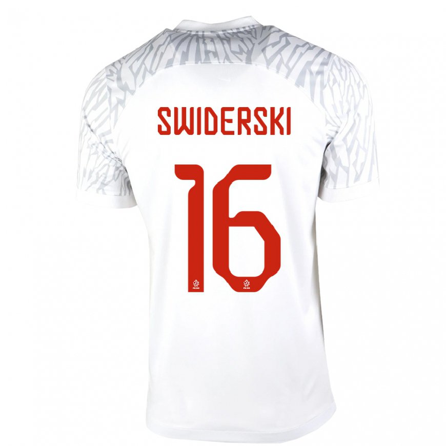 Kandiny Naisten Puolan Karol Swiderski #16 Valkoinen Kotipaita 22-24 Lyhythihainen Paita T-paita