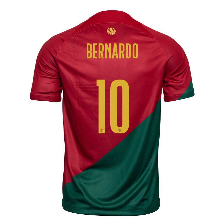 Kandiny Naisten Portugalin Bernardo Silva #10 Puna-vihreä Kotipaita 22-24 Lyhythihainen Paita T-paita
