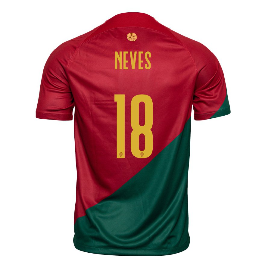 Kandiny Naisten Portugalin Ruben Neves #18 Puna-vihreä Kotipaita 22-24 Lyhythihainen Paita T-paita