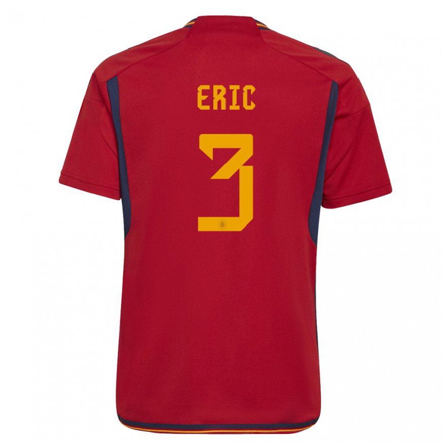 Kandiny Naisten Espanjan Eric Garcia #3 Punainen Kotipaita 22-24 Lyhythihainen Paita T-paita