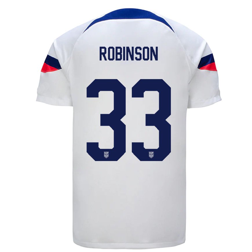 Kandiny Naisten Yhdysvaltain Antonee Robinson #33 Valkoinen Kotipaita 22-24 Lyhythihainen Paita T-paita