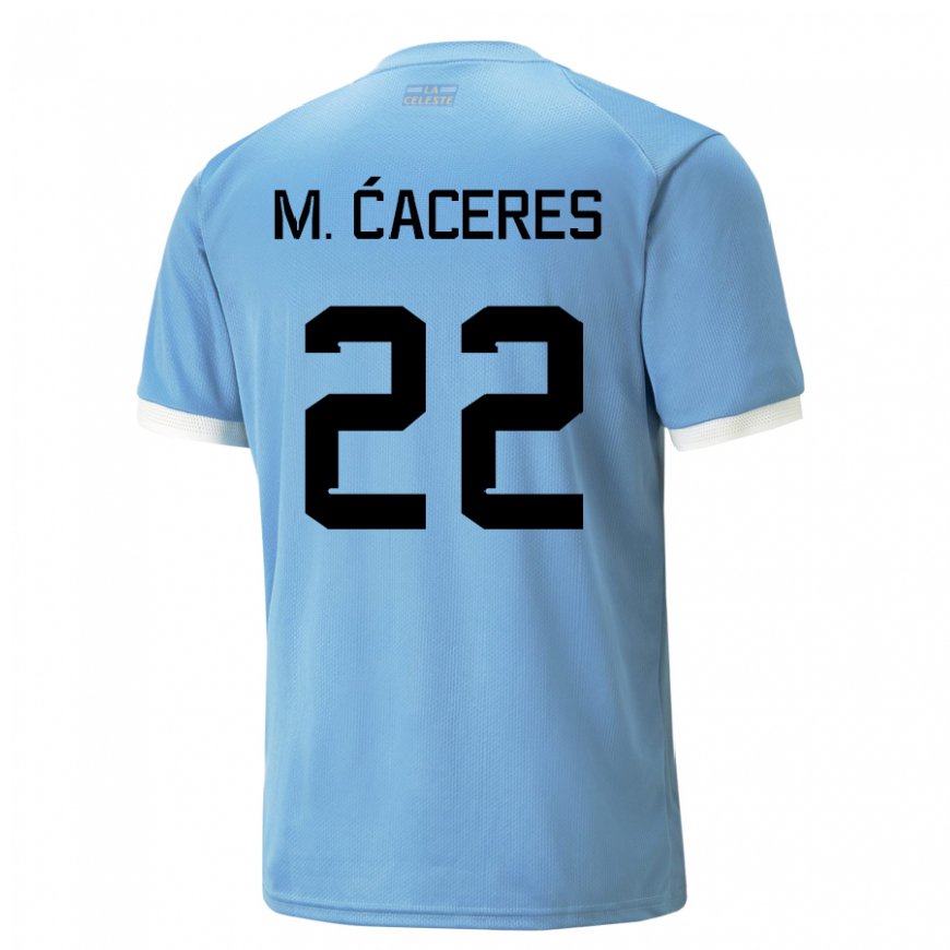 Kandiny Naisten Uruguayn Martin Caceres #22 Sininen Kotipaita 22-24 Lyhythihainen Paita T-paita