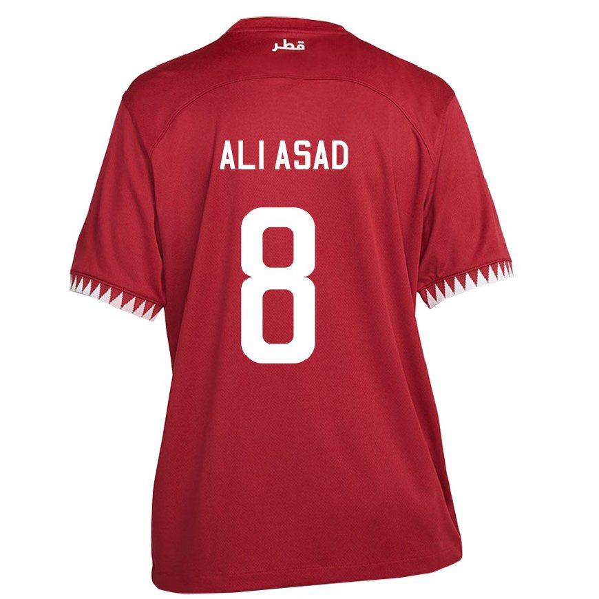 Kandiny Naisten Qatarin Ali Asad #8 Kastanjanruskea Kotipaita 22-24 Lyhythihainen Paita T-paita