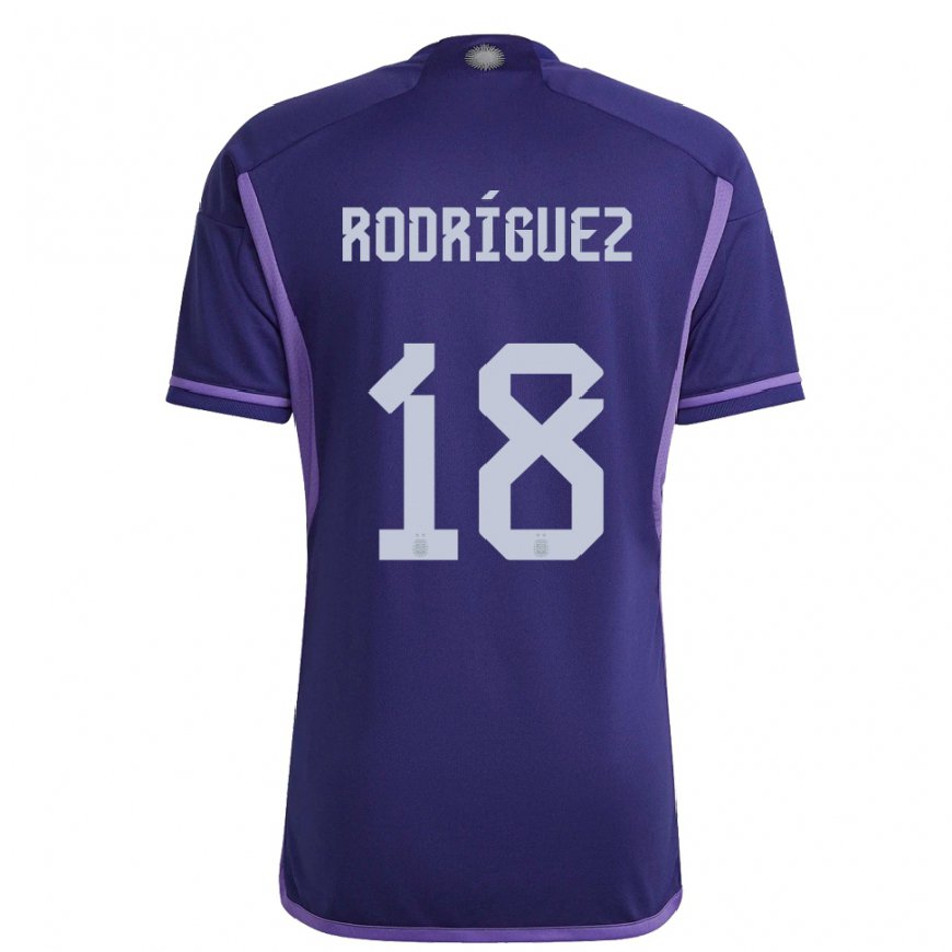 Kandiny Naisten Argentiinan Guido Rodriguez #18 Violetti Vieraspaita 22-24 Lyhythihainen Paita T-paita