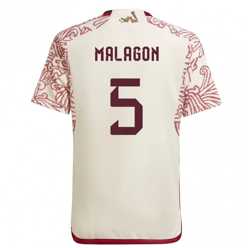 Kandiny Naisten Meksikon Luis Malagon #5 Wonder Valkoinen Punainen Vieraspaita 22-24 Lyhythihainen Paita T-paita