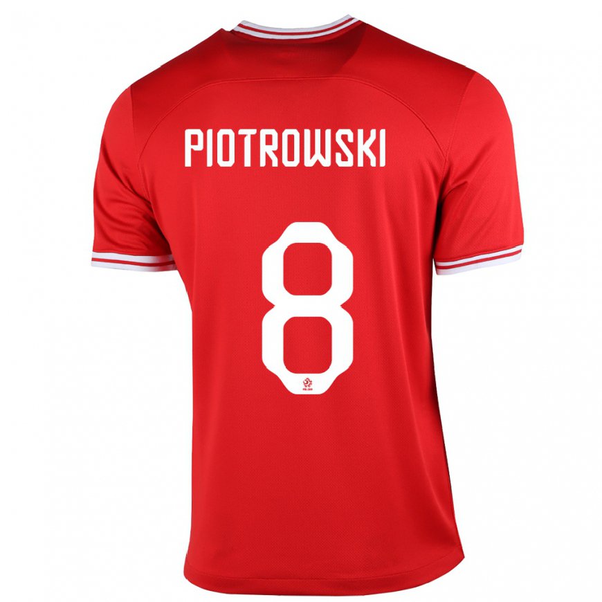 Kandiny Naisten Puolan Jakub Piotrowski #8 Punainen Vieraspaita 22-24 Lyhythihainen Paita T-paita