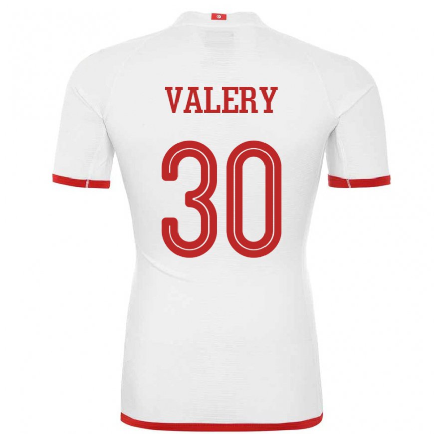Kandiny Naisten Tunisian Yann Valery #30 Valkoinen Vieraspaita 22-24 Lyhythihainen Paita T-paita