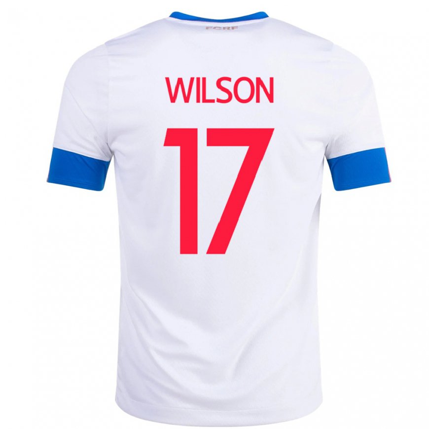 Kandiny Naisten Costa Rican Roan Wilson #17 Valkoinen Vieraspaita 22-24 Lyhythihainen Paita T-paita
