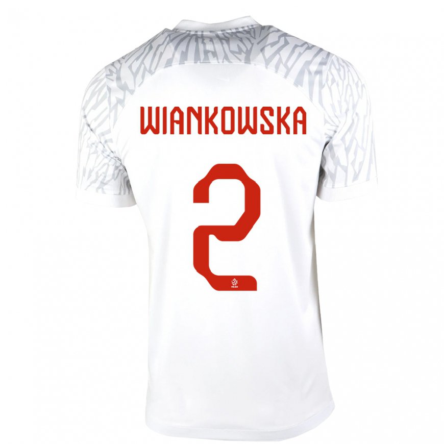 Kandiny Lapset Puolan Martyna Wiankowska #2 Valkoinen Kotipaita 22-24 Lyhythihainen Paita T-paita