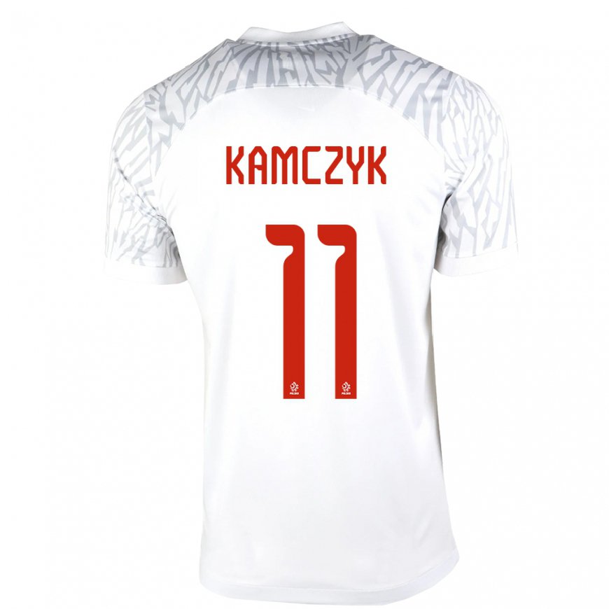 Kandiny Lapset Puolan Ewelina Kamczyk #11 Valkoinen Kotipaita 22-24 Lyhythihainen Paita T-paita