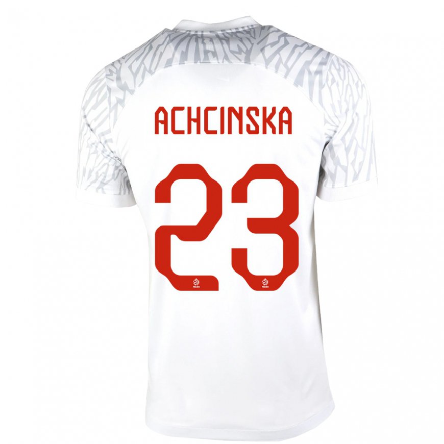 Kandiny Lapset Puolan Adriana Achcinska #23 Valkoinen Kotipaita 22-24 Lyhythihainen Paita T-paita