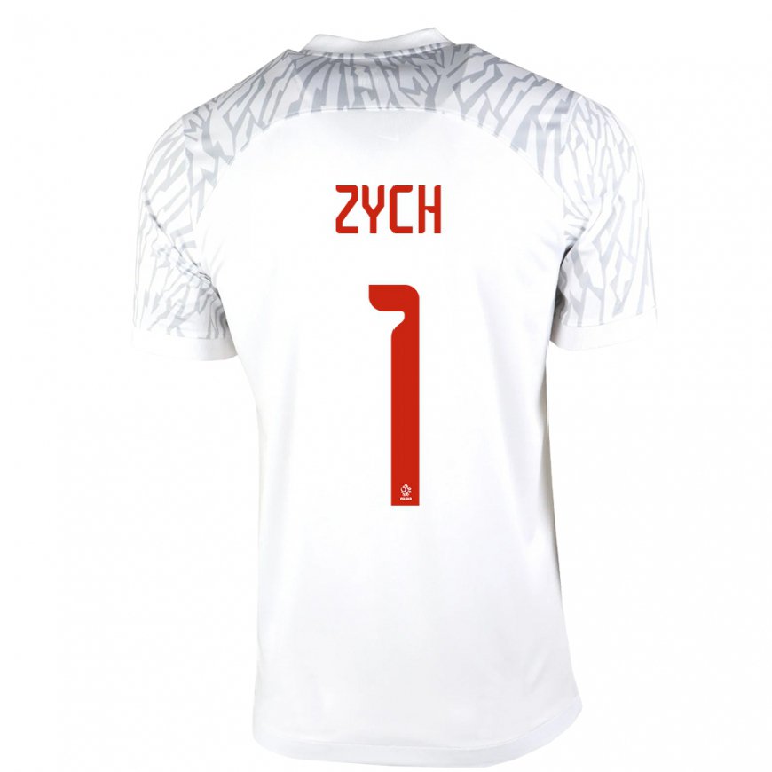 Kandiny Lapset Puolan Oliwier Zych #1 Valkoinen Kotipaita 22-24 Lyhythihainen Paita T-paita