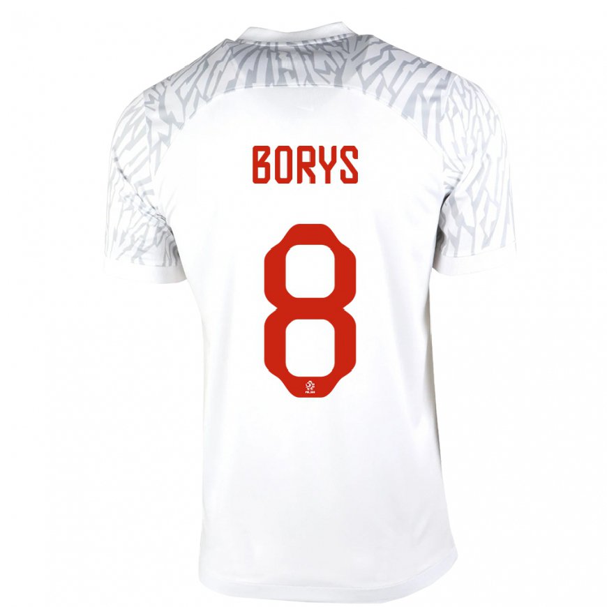 Kandiny Lapset Puolan Karol Borys #8 Valkoinen Kotipaita 22-24 Lyhythihainen Paita T-paita
