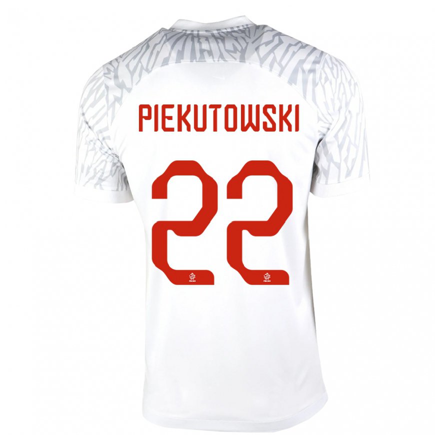 Kandiny Lapset Puolan Milosz Piekutowski #22 Valkoinen Kotipaita 22-24 Lyhythihainen Paita T-paita