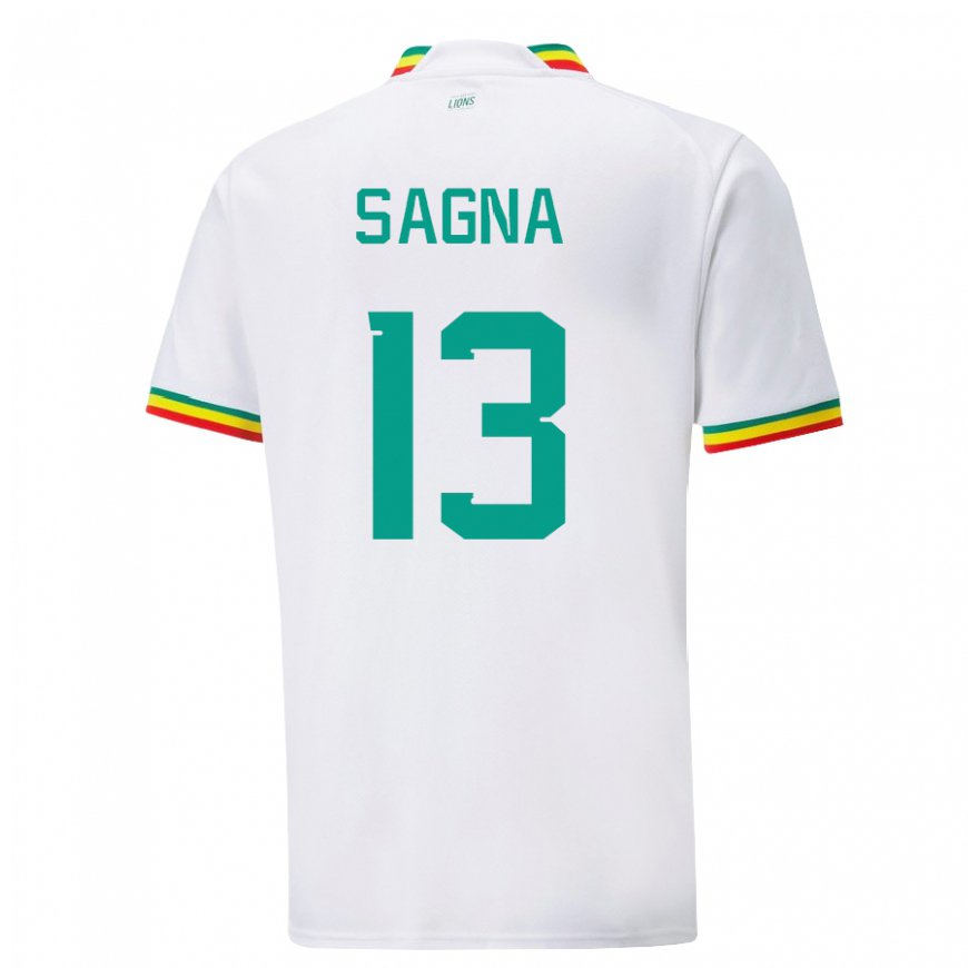 Kandiny Lapset Senegalin Jeannette Sagna #13 Valkoinen Kotipaita 22-24 Lyhythihainen Paita T-paita