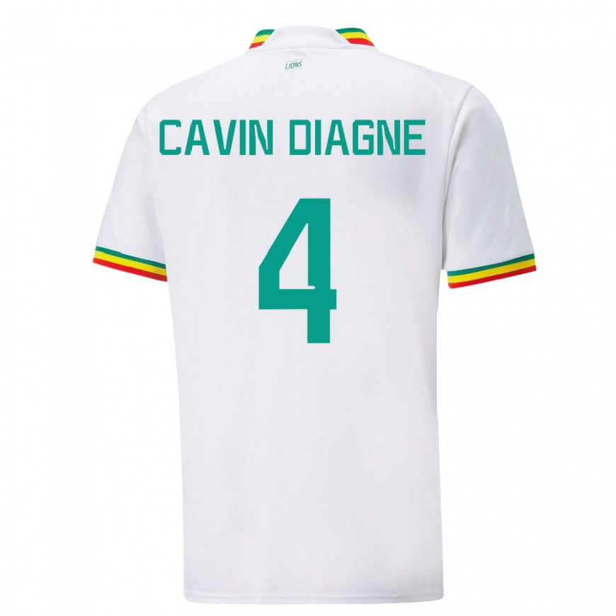 Kandiny Lapset Senegalin Cavin Diagne #4 Valkoinen Kotipaita 22-24 Lyhythihainen Paita T-paita