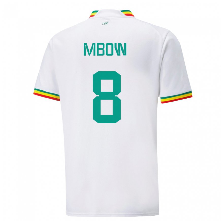 Kandiny Lapset Senegalin Mamadou Mbow #8 Valkoinen Kotipaita 22-24 Lyhythihainen Paita T-paita