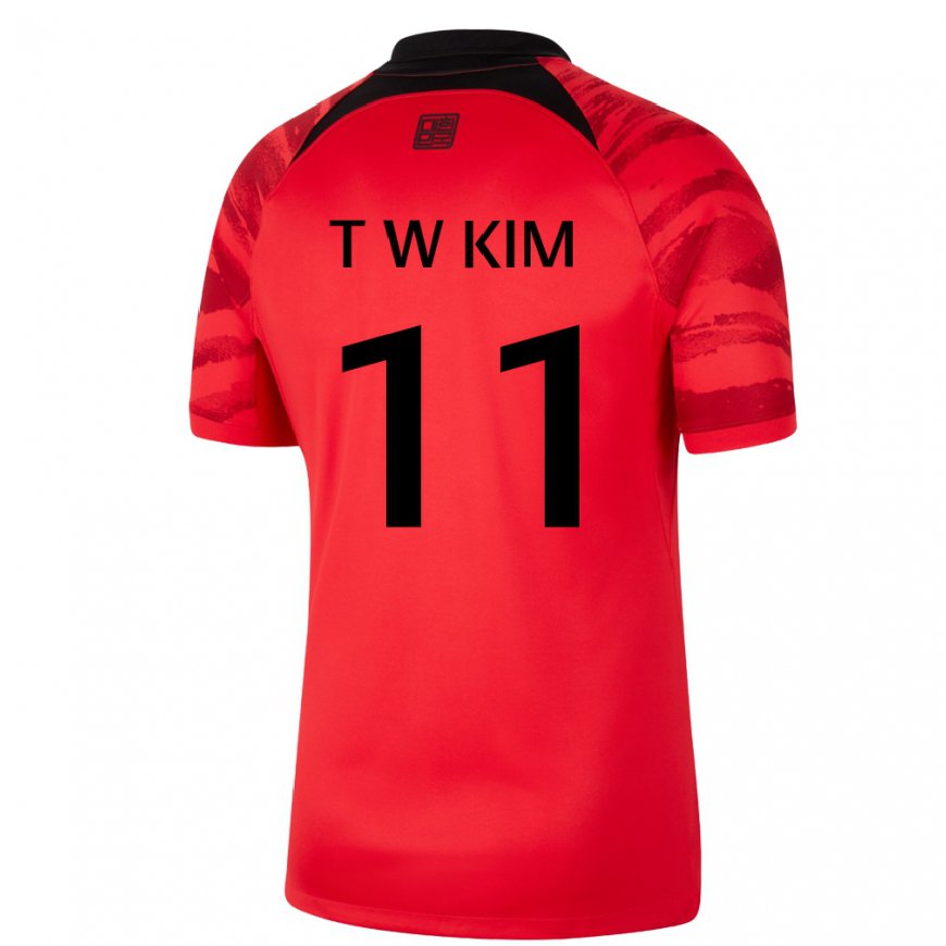 Kandiny Lapset Etelä-korean Kim Tae Wook #11 Punamusta Kotipaita 22-24 Lyhythihainen Paita T-paita