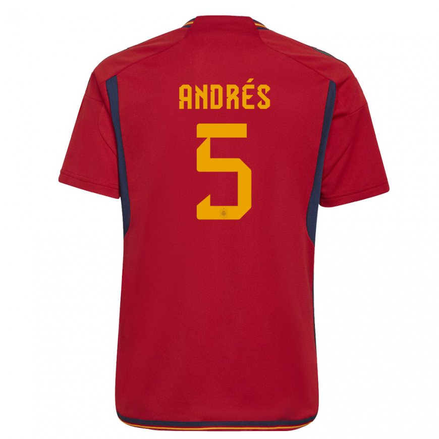 Kandiny Lapset Espanjan Ivana Andres #5 Punainen Kotipaita 22-24 Lyhythihainen Paita T-paita