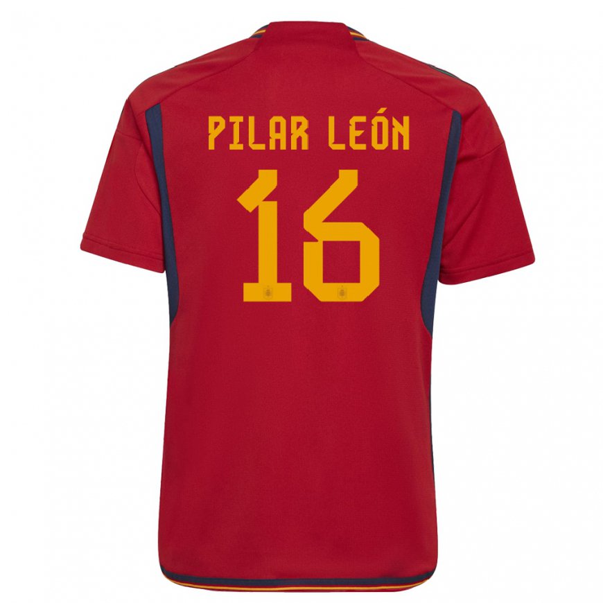Kandiny Lapset Espanjan Maria Pilar Leon #16 Punainen Kotipaita 22-24 Lyhythihainen Paita T-paita