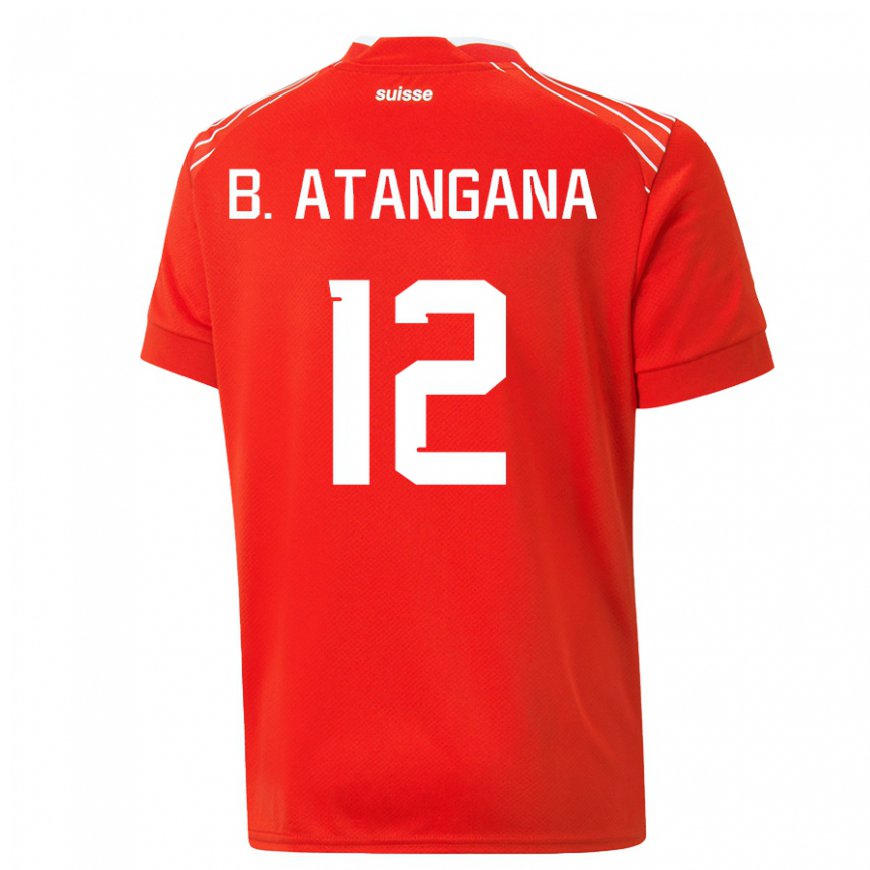 Kandiny Lapset Sveitsin Brian Ernest Atangana #12 Punainen Kotipaita 22-24 Lyhythihainen Paita T-paita