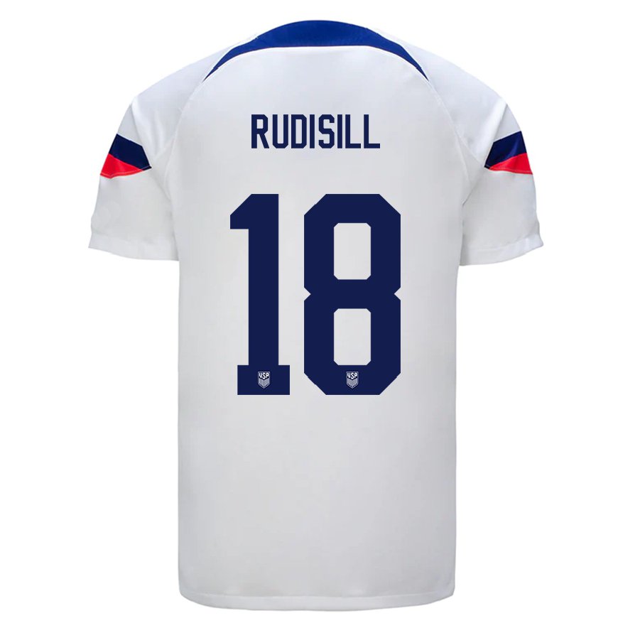 Kandiny Lapset Yhdysvaltain Paulo Rudisill #18 Valkoinen Kotipaita 22-24 Lyhythihainen Paita T-paita