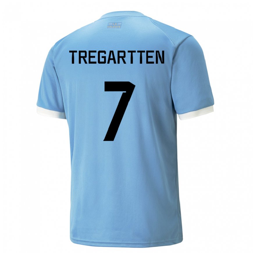 Kandiny Lapset Uruguayn Stephanie Tregartten #7 Sininen Kotipaita 22-24 Lyhythihainen Paita T-paita