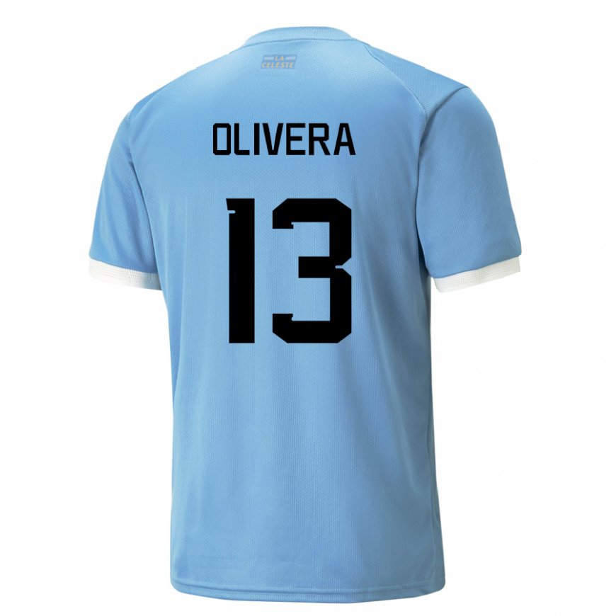 Kandiny Lapset Uruguayn Sofia Olivera #13 Sininen Kotipaita 22-24 Lyhythihainen Paita T-paita