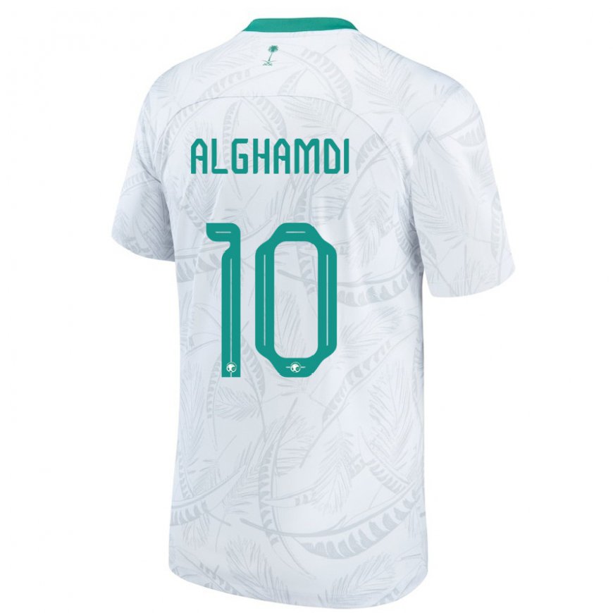 Kandiny Lapset Saudi-arabian Ahmad Alghamdi #10 Valkoinen Kotipaita 22-24 Lyhythihainen Paita T-paita