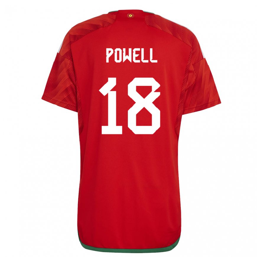 Kandiny Lapset Walesin Ella Powell #18 Punainen Kotipaita 22-24 Lyhythihainen Paita T-paita