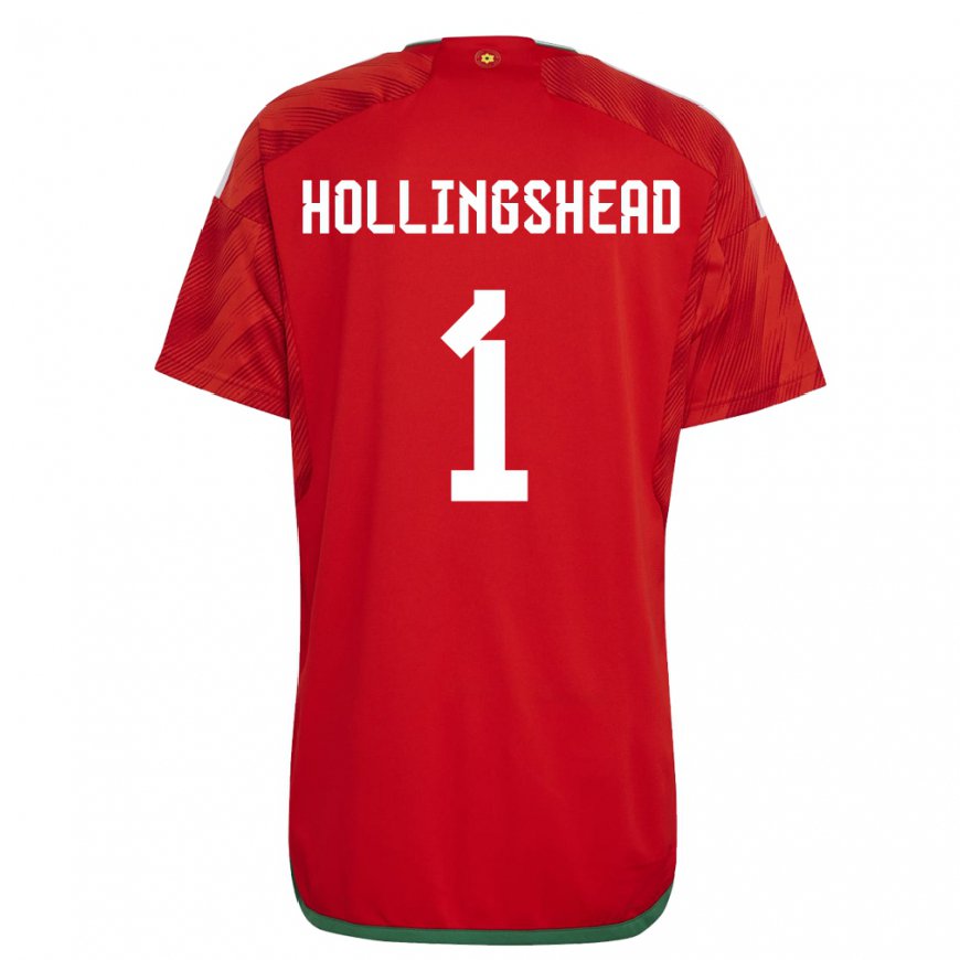 Kandiny Lapset Walesin Ronnie Hollingshead #1 Punainen Kotipaita 22-24 Lyhythihainen Paita T-paita
