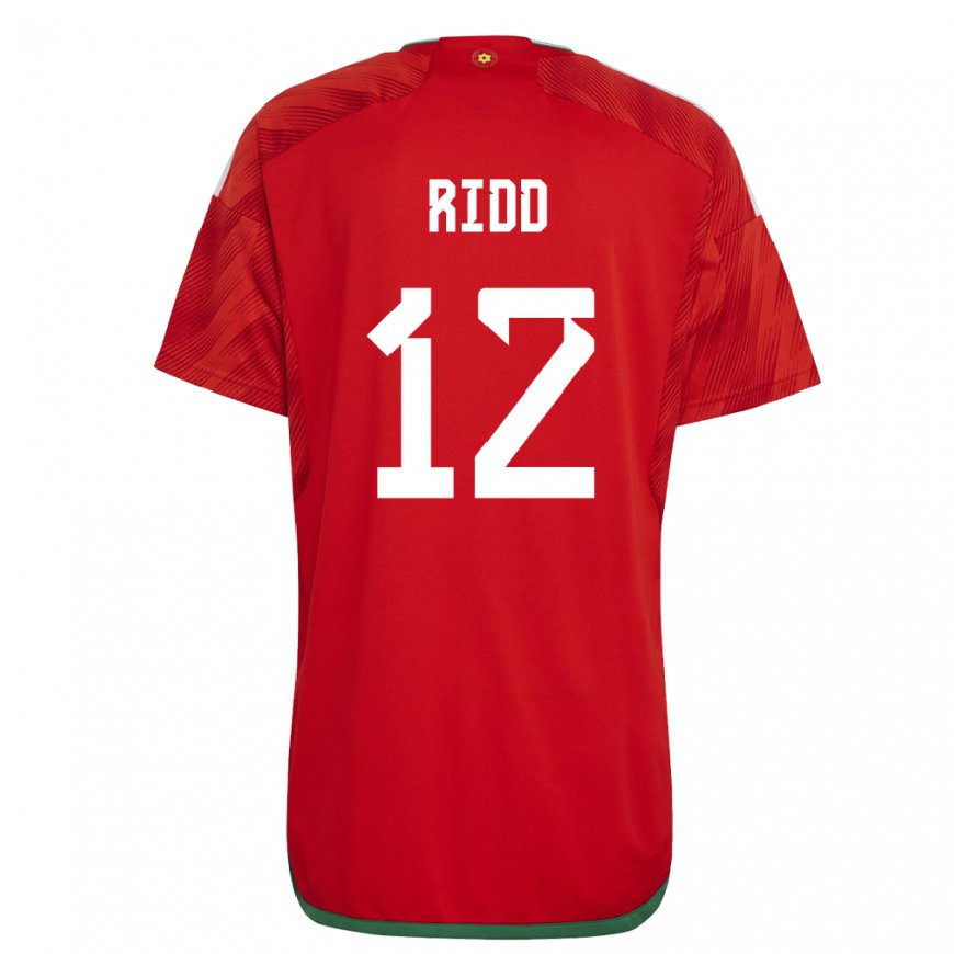 Kandiny Lapset Walesin Lewis Ridd #12 Punainen Kotipaita 22-24 Lyhythihainen Paita T-paita